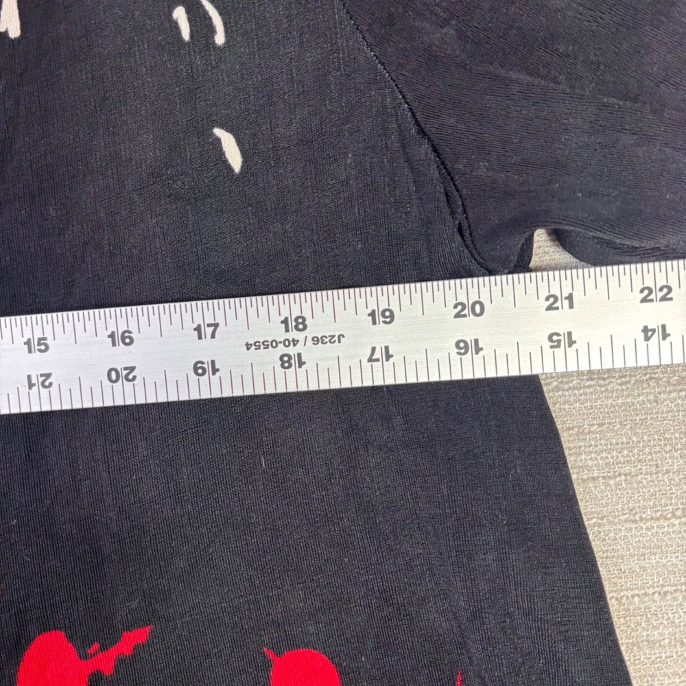 Chicos Travelers Blossom Floral Print Tunic Black Red 3/4 Sleeve Size 3 XL NEW - Picture 7 of 10